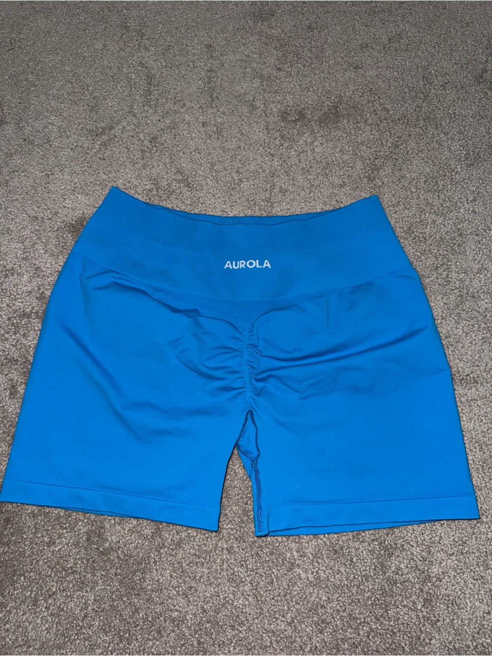 NWOT Aurola Women's High-Rise Electric Blue Bike Shorts